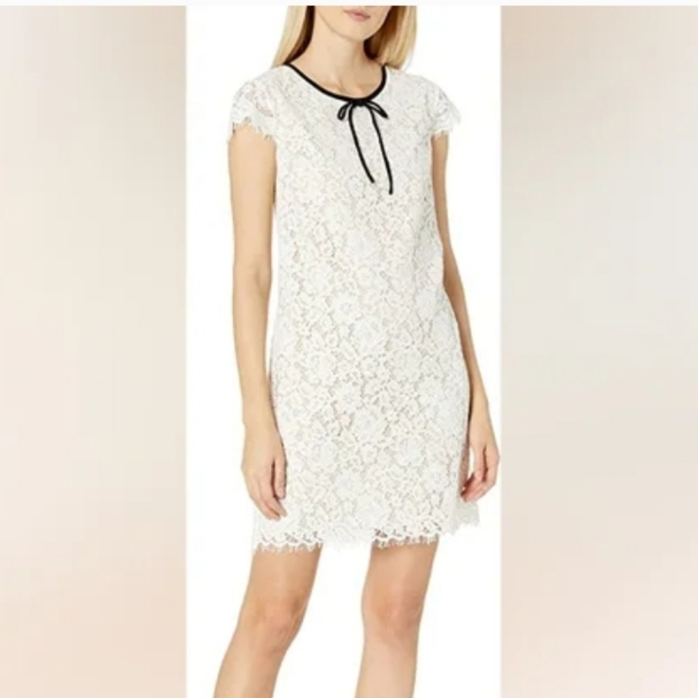 ABS by Allen Schwarts Ivory Lace mini dress size M